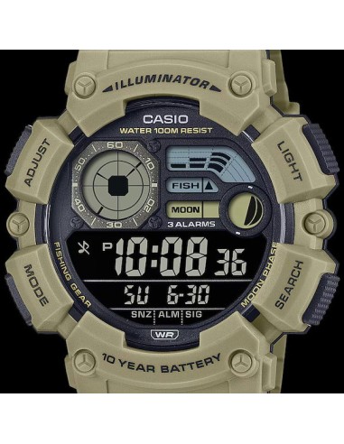 Reloj hombre deportivo Casio WS-1500H-5b Fases Lunares 10 años batería Modo Pesca