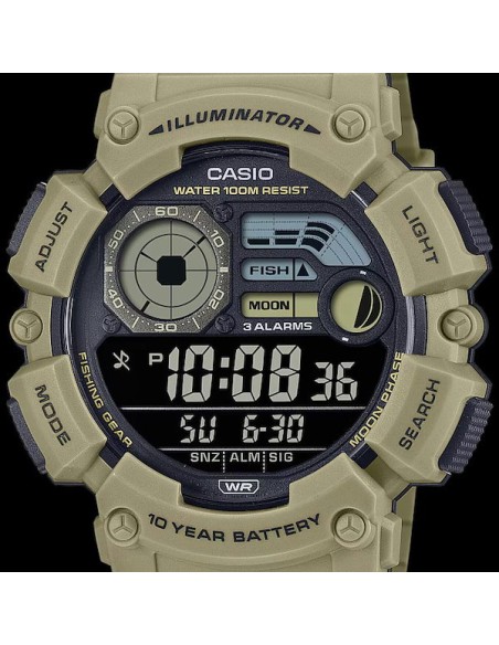 copy of reloj hombre deportivo Casio WS-1500H-5AV Fases Lunares 10 años batería Modo Pesca