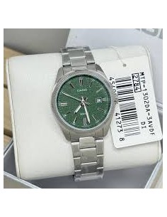 Reloj hombre analogico MTP-1302DA-3AV correa acero inoxidable dial verde 2