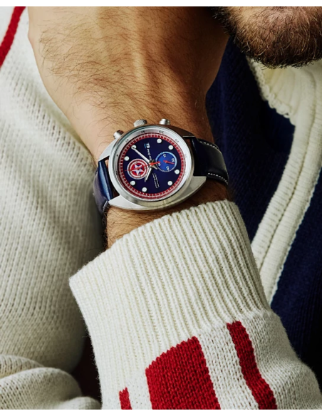 solar hombre Citizen CA7046-46W Eco‑Drive Chronograph “Captain America 85th Anniversary” 41 mm
