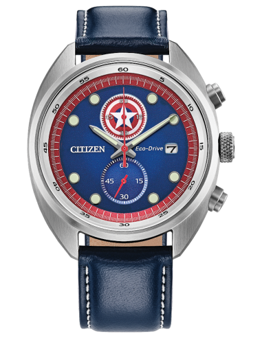 solar hombre Citizen CA7046-46W Eco‑Drive Chronograph “Captain America 85th Anniversary” 41 mm