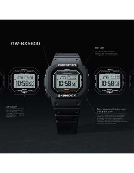radiocontrol solar Bluetooth Casio G-Shock GW-BX5600-1JF JDM – Pantalla MIP LCD Alta Definición