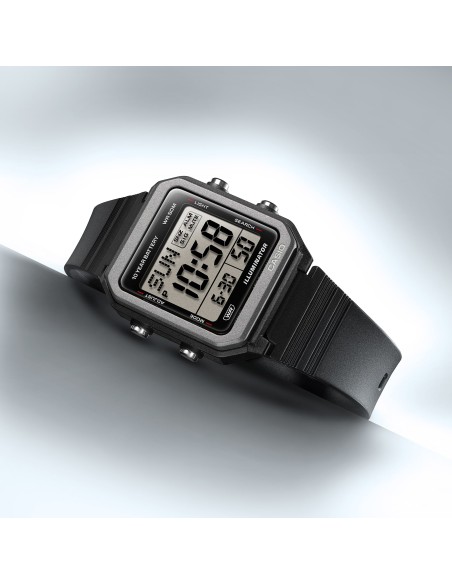 unisex digital Casio W-221H-1AJF JDM 38.4mm Hora Mundial batería 10 años 50m WR JDM