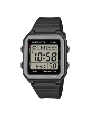 unisex digital Casio W-221H-1AJF JDM 38.4mm Hora Mundial batería 10 años 50m WR JDM