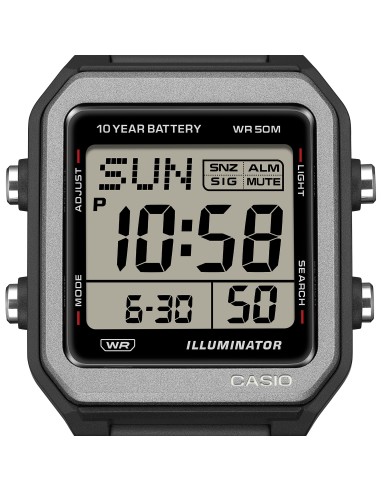 unisex digital Casio W-221H-1AJF JDM 38.4mm Hora Mundial batería 10 años 50m WR JDM