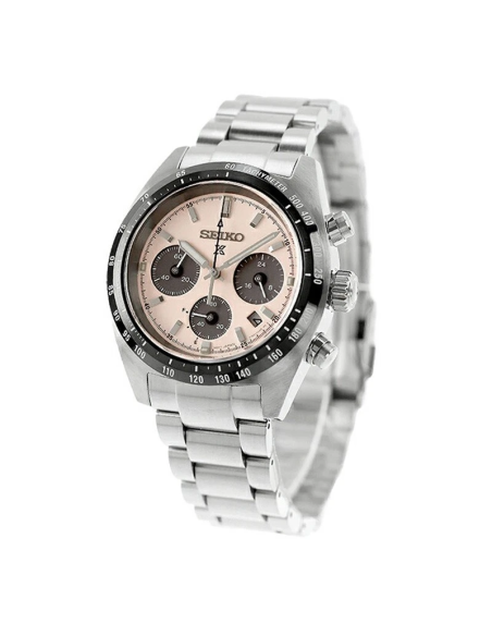 solar cronógrafo Seiko Prospex Speedtimer Solar Salmon Panda SBDL127 / SSC963 JDM   –  , Zafiro y Acero