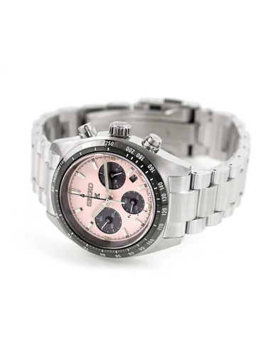 solar cronógrafo Seiko Prospex Speedtimer Solar Salmon Panda SBDL127 / SSC963 JDM   –  , Zafiro y Acero