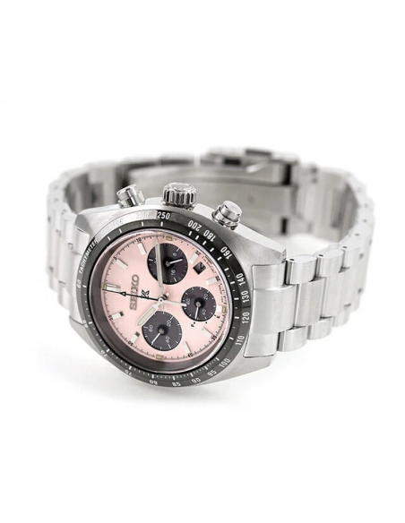 solar cronógrafo Seiko Prospex Speedtimer Solar Salmon Panda SBDL127 / SSC963 JDM   –  , Zafiro y Acero