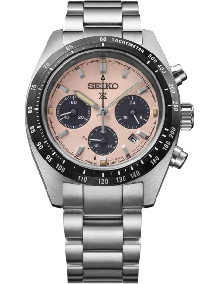 solar cronógrafo Seiko Prospex Speedtimer Solar Salmon Panda SBDL127 / SSC963 JDM   –  , Zafiro y Acero