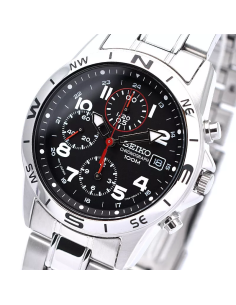 Reloj unisex cuarzo cronógrafo Seiko Spirit SND375P1 38mm JDM 100M WR c