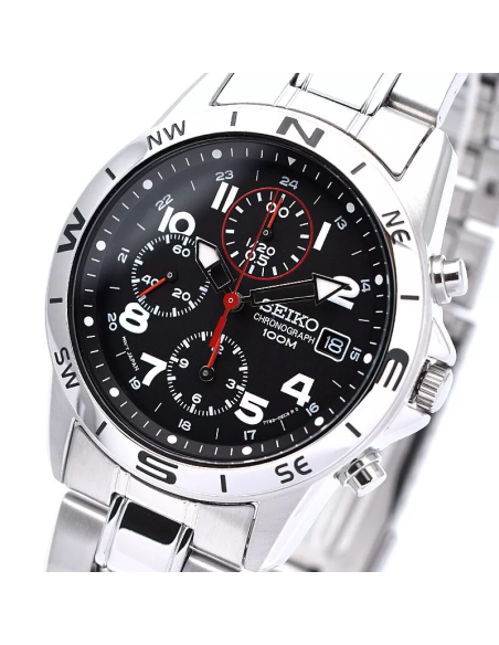 Reloj unisex cuarzo cronógrafo Seiko Spirit SND375P1 38mm JDM 100M WR c