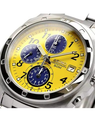 cuarzo cronógrafo Seiko Spirit SND409P1 38mm JDM 100M WR correa de acero JDM