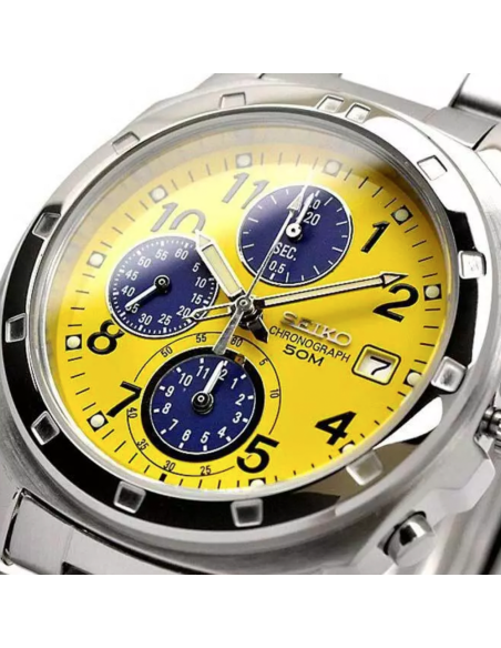 cuarzo cronógrafo Seiko Spirit SND409P1 38mm JDM 100M WR correa de acero JDM