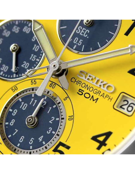 cuarzo cronógrafo Seiko Spirit SND409P1 38mm JDM 100M WR correa de acero JDM