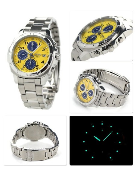cuarzo cronógrafo Seiko Spirit SND409P1 38mm JDM 100M WR correa de acero JDM