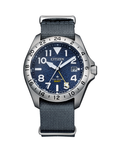 solar hombre Citizen Promaster Land GMT BJ7150-09L 38,6mm zafiro