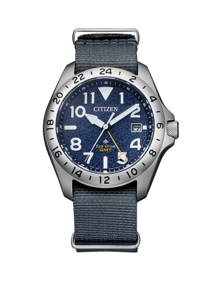solar hombre Citizen Promaster Land GMT BJ7150-09L 38,6mm zafiro