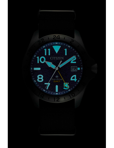 solar hombre Citizen Promaster Land GMT BJ7150-09L 38,6mm zafiro