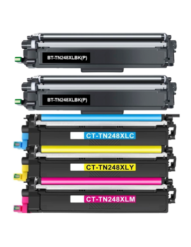 5 toner Compatibles Brother TN248XL DCP L3520, L3560 - HL L3220, L3240, L8230, L8240 - MFC L3740, L3760, L8340, L8390