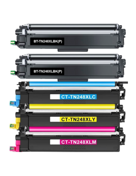 5 toner Compatibles Brother TN248XL DCP L3520, L3560 - HL L3220, L3240, L8230, L8240 - MFC L3740, L3760, L8340, L8390
