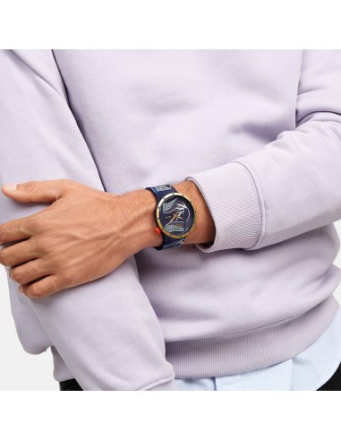 reloj hombre cuarzo Swatch BLUE AND GOLDEN LITHE DANCER SB05Z700 47mm 30m
