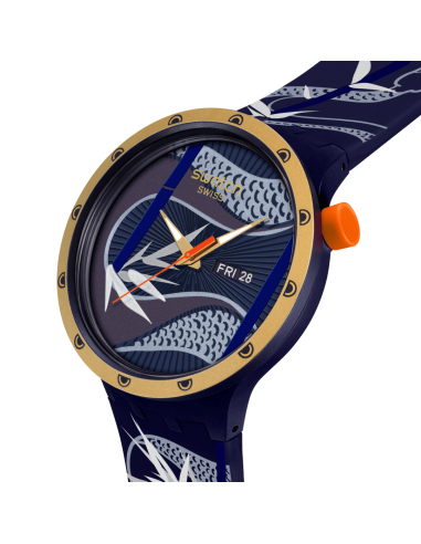 reloj hombre cuarzo Swatch BLUE AND GOLDEN LITHE DANCER SB05Z700 47mm 30m