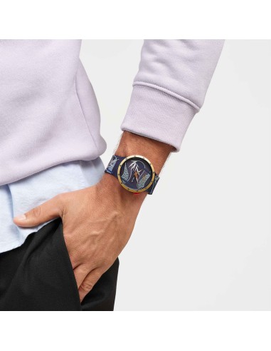 reloj hombre cuarzo Swatch BLUE AND GOLDEN LITHE DANCER SB05Z700 47mm 30m