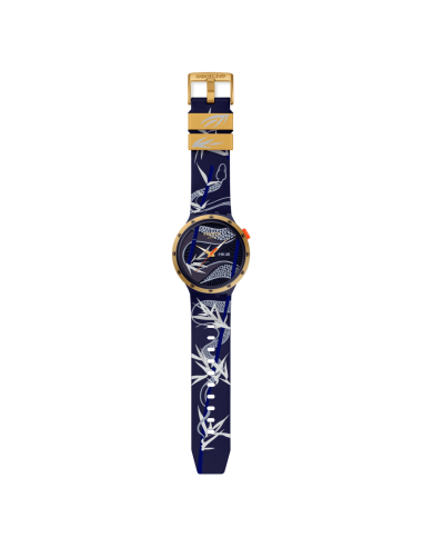 reloj hombre cuarzo Swatch BLUE AND GOLDEN LITHE DANCER SB05Z700 47mm 30m