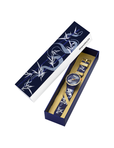 reloj hombre cuarzo Swatch BLUE AND GOLDEN LITHE DANCER SB05Z700 47mm 30m