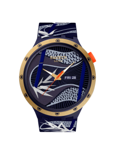 reloj hombre cuarzo Swatch BLUE AND GOLDEN LITHE DANCER SB05Z700 47mm 30m