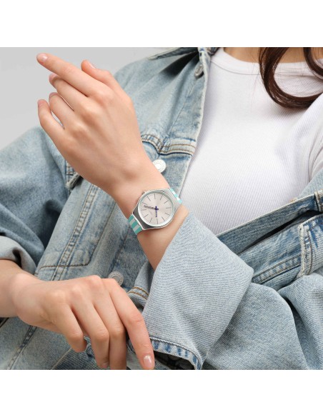 reloj unisex Swatch BEACH HOUR SYXS160 38mm 30m WR cuarzo