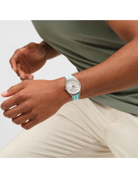 reloj unisex Swatch BEACH HOUR SYXS160 38mm 30m WR cuarzo