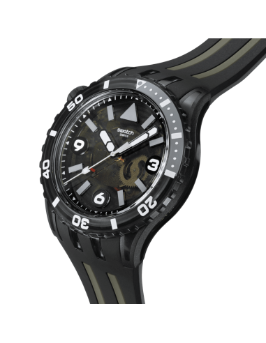 reloj unisex Swatch BLACK SEA NETTLE SSCU09B100 44mm 100m WR cuarzo