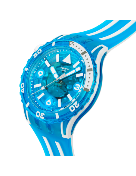 reloj unisex Swatch BLUE FIRE SSCU09S100 44mm 100m WR cuarzo