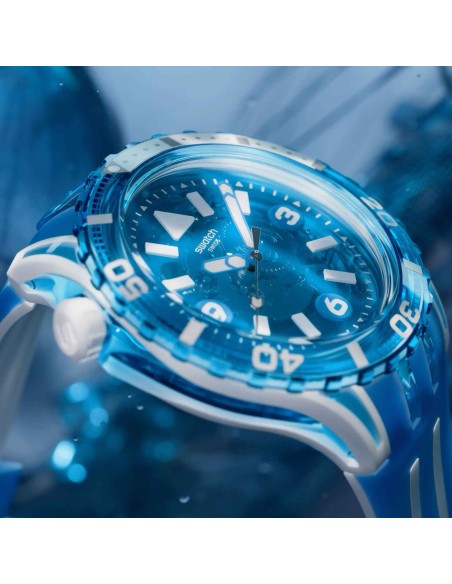reloj unisex Swatch BLUE FIRE SSCU09S100 44mm 100m WR cuarzo