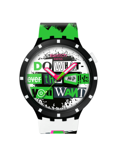 reloj unisex Swatch LASH OUT sb03b701 47mm 30m WR cuarzo