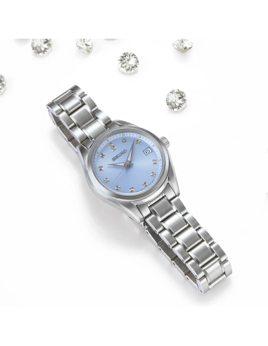 reloj mujer Seiko Diamonds SUR581P1 32mm cristal de zafiro 100m WR correa de acero
