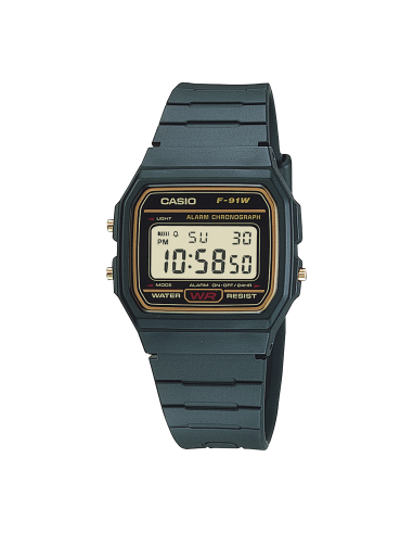 digital unisex retro Casio F-91WG-9QJH "Black & Gold" Edition JDM