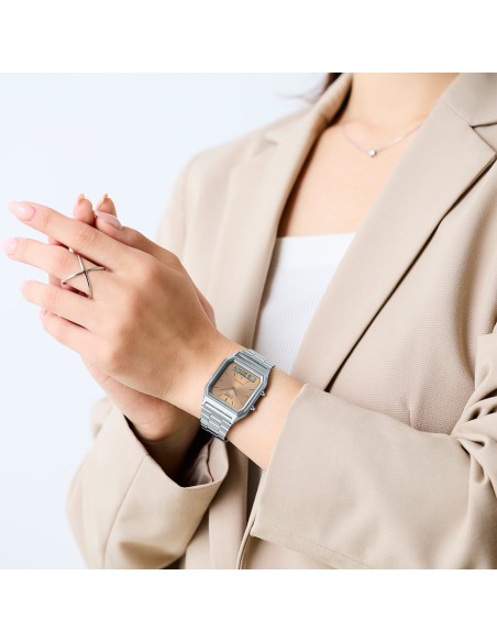 unisex digital retro Casio Edgy AQ-230-4A 38.8 × 29.8 × 8.1 mm Hora Dual