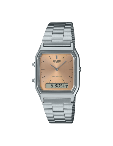unisex digital retro Casio Edgy AQ-230-4A 38.8 × 29.8 × 8.1 mm Hora Dual