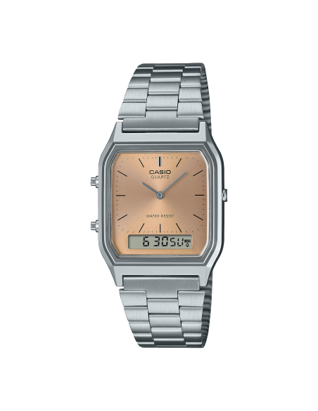 unisex digital retro Casio Edgy AQ-230-4A 38.8 × 29.8 × 8.1 mm Hora Dual