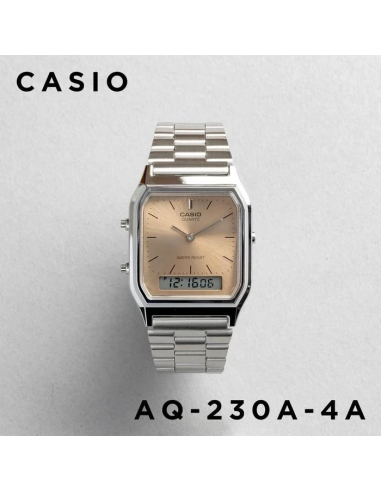 unisex digital retro Casio Edgy AQ-230-4A 38.8 × 29.8 × 8.1 mm Hora Dual