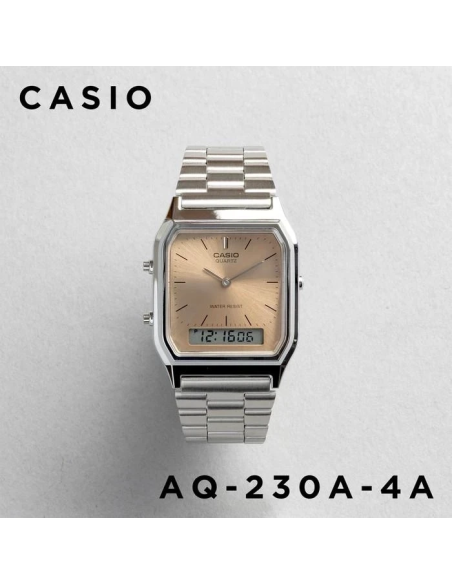 unisex digital retro Casio Edgy AQ-230-4A 38.8 × 29.8 × 8.1 mm Hora Dual