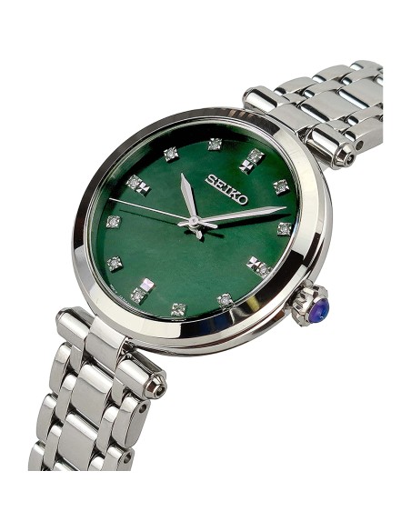 cuarzo mujer Seiko Diamonds SRZ535P1 30mm 50m WR Esfera de nácar