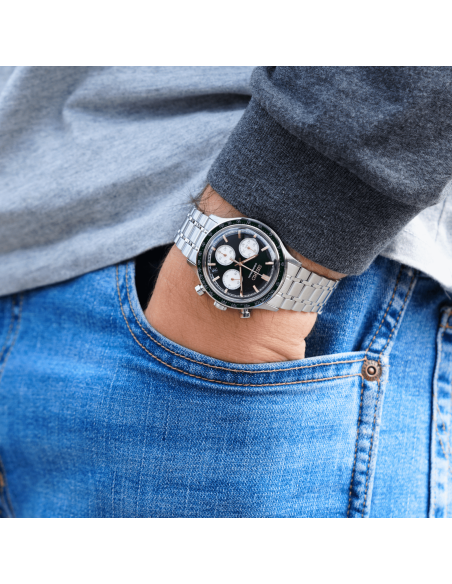 Seiko Chronograph Reverse Green Panda SSB481P1 38.7mm