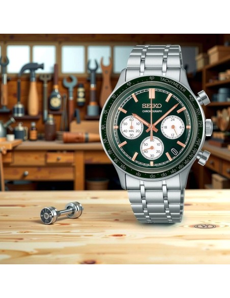 Seiko Chronograph Reverse Green Panda SSB481P1 38.7mm