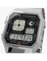 reloj unisex Casio Retro Future A130WE-1A   40.5 × 33.9 × 9 mm  Hora Mundial Pantalla LCD con reloj analógico