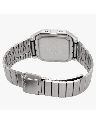 reloj unisex Casio Retro Future A130WE-1A   40.5 × 33.9 × 9 mm  Hora Mundial Pantalla LCD con reloj analógico