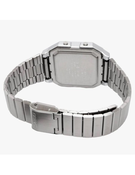 reloj unisex Casio Retro Future A130WE-1A   40.5 × 33.9 × 9 mm  Hora Mundial Pantalla LCD con reloj analógico