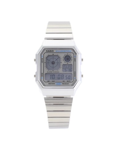 reloj unisex Casio Retro Future A130WE-7A   40.5 × 33.9 × 9 mm  Hora Mundial Pantalla LCD con reloj analógico